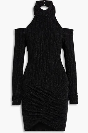 IRO Cabera cold-shoulder metallic jacquard-knit mini dress - - FR 34