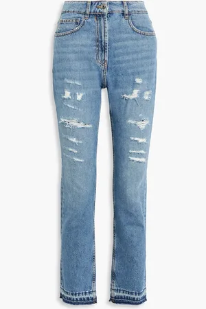 IRO Hayri distressed high-rise straight-leg jeans - Blue - 29