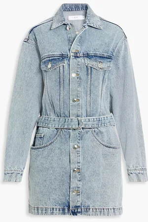 IRO Glacian belted denim mini dress - Blue - FR 40