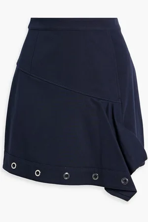 3.1 Phillip Lim Asymmetric embellished cotton-twill mini skirt - White - US 00