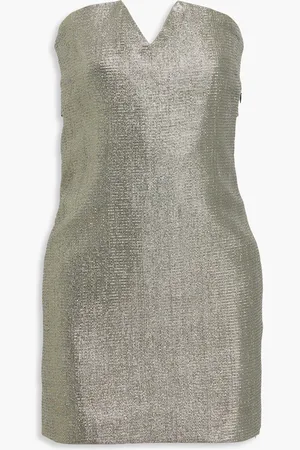 IRO Rayen strapless lamé mini dress - Green - FR 38
