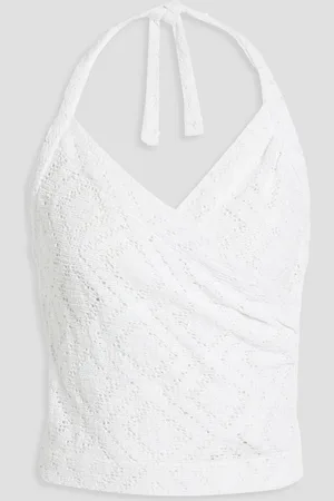 IRO Ualana cropped crocheted cotton-blend halterneck top - - FR 34