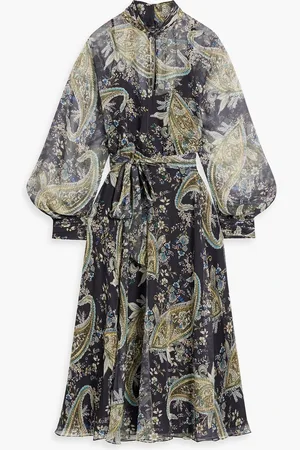 MIKAEL AGHAL Cutout paisley-print chiffon midi dress - - US 8