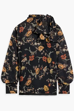 MIKAEL AGHAL Floral-print chiffon blouse - - US 10