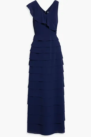 MIKAEL AGHAL Ruffled crepe maxi dress - Blue - US 12