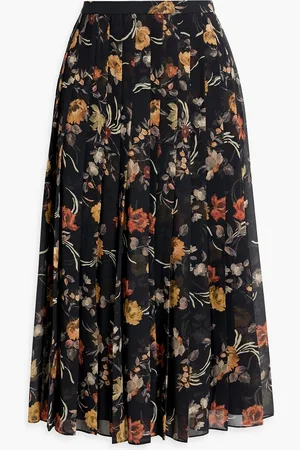 MIKAEL AGHAL Floral-print chiffon midi skirt - - US 6