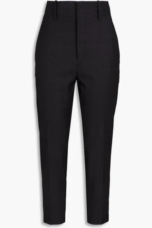 Marant Etoile Noah Prince of Wales checked wool-crepe tapered pants - Gray - FR 34