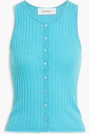 Lisa Yang Cameron ribbed cashmere top - Blue - 1