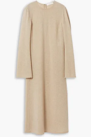 Chloé Wool and cashmere-blend midi dress - Neutral - FR 40