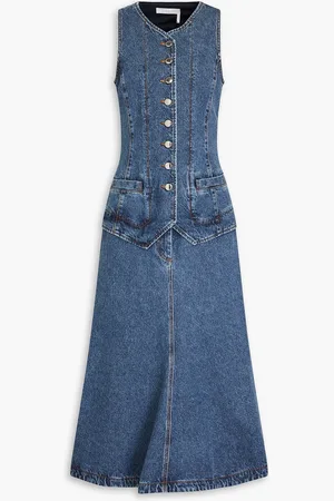 Chloé Denim midi dress - Blue - FR 36