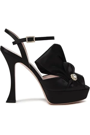 Roger Vivier Lavallière embellished satin platform sandals - - EU 37