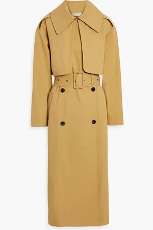 CO Double-breasted tton-blend trench at - Yellow - M