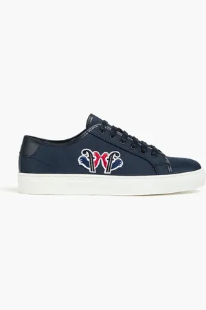 Fusalp Appliquéd canvas sneakers - Blue - EU 44