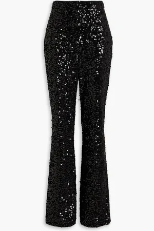 Badgley Mischka Sequined velvet flared pants - - US 6
