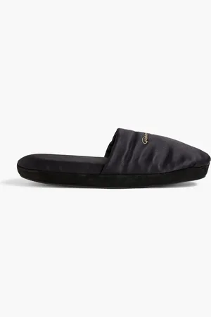 Gianvito Rossi Bellagio embroidered satin slippers - - S
