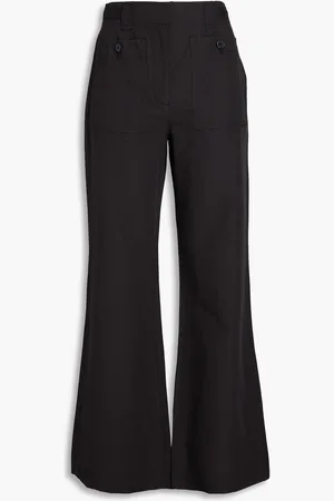 ULLA JOHNSON Gabriella cotton, linen and silk-blend flared pants - - US 00