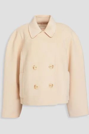 ULLA JOHNSON Coralie double-breasted wool-blend felt jacket - Neutral - M