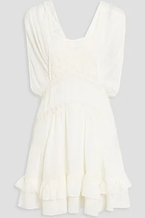 IRO Conor ruffled embellished silk mini dress - White - FR 36