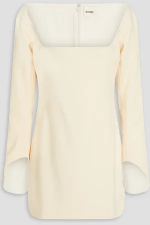 Khaite Tate button-detailed woven mini dress - White - US 2
