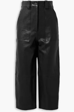 Khaite Hewey cropped leather straight-leg pants - - US 4