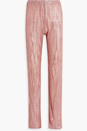 Missoni Striped metallic crochet-knit straight-leg pants - Pink - IT 42