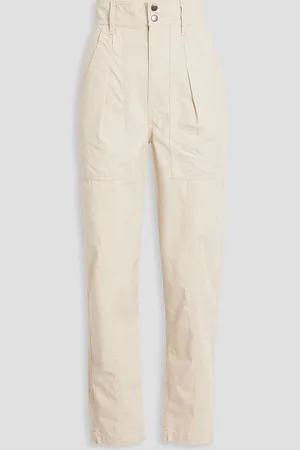 Marant Etoile Kiana pleated cotton-canvas tapered pants - White - FR 38