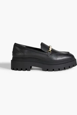 Stuart Weitzman Perla embellished patent-leather platform loafers - - EU 40