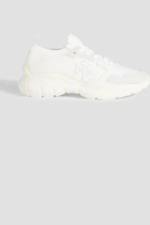 Stuart Weitzman Leather, suede and stretch-knit sneakers - - EU 40