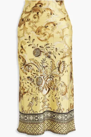 ALICE+OLIVIA Alice Olivia - Maeve printed satin midi skirt - - US 8