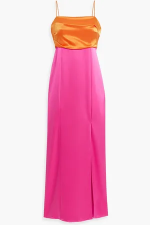 ALICE+OLIVIA Alice Olivia - Lilita two-tone satin midi dress - Pink - US 2