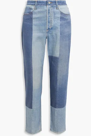 RAG&BONE Nina Miramar patchwork-effect stretch cotton and Lyocell-blend slim-leg pants - Blue - 28