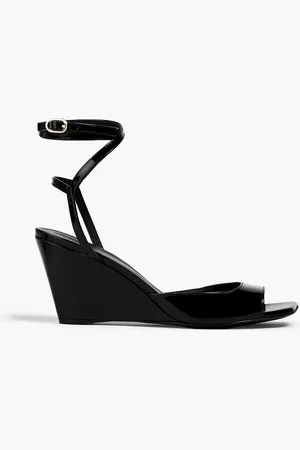 Stuart Weitzman Tia 85 patent-leather wedge sandals - - EU 38.5
