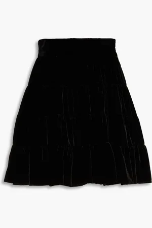 Sandro Tiered velvet mini skirt - - FR 34
