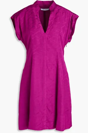 Derek Lam Christina satin-jacquard mini dress - Purple - US 12