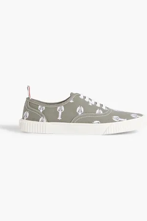 Thom Browne Embroidered canvas sneakers - Green - US 8.5