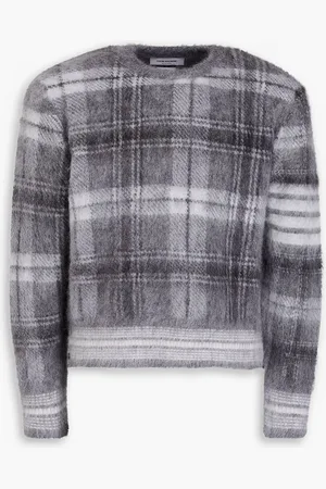 Thom Browne Jacquard-knit mohair-blend sweater - - 3