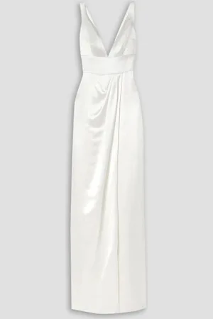 Naeem Khan Virginia draped silk-satin gown - White - US 2