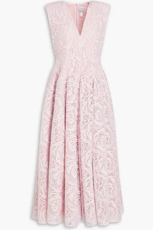 HUISHAN ZHANG Claret guipure lace maxi dress - Purple - UK 14
