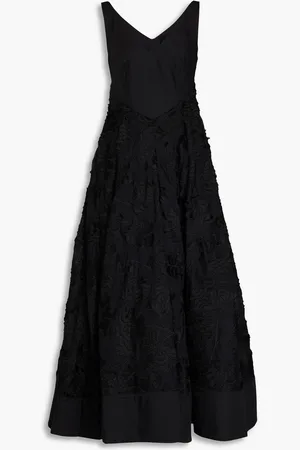HUISHAN ZHANG Marianela cutout embroidered cotton midi dress - - UK 16