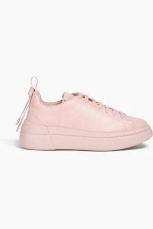 RED(V) Printed leather exaggerated-sole sneakers - Pink - EU 37