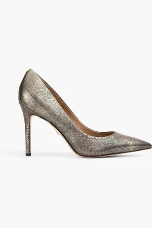 Sam Edelman Hazel metallic textured-leather pumps - Metallic - US 8