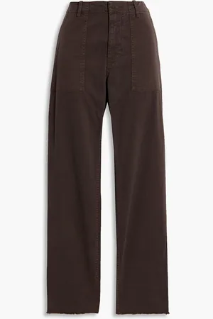 NILI LOTAN Cotton-blend twill skinny pants - Brown - US 00