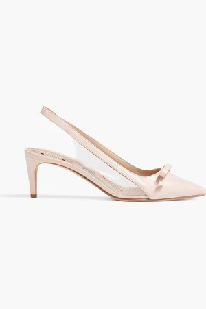 RED(V) Sandie bow-detailed leather and PVC slingback pumps - Pink - EU 37