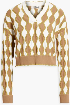 Diane von Furstenberg Sahana intarsia-knit sweater - Brown - XS