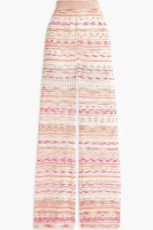 Missoni Space-dyed ribbed-knit straight-leg pants - Orange - IT 40