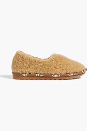Chloé Woody shearling slippers - Brown - EU 37