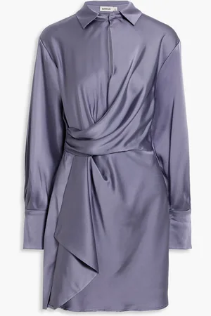 Simkhai Talit wrap-effect satin mini dress - Purple - US 0