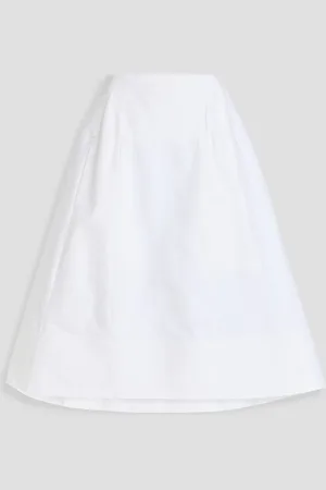 tibi Cotton-poplin midi skirt - - US 0