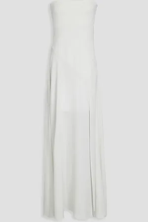 Simkhai Kory strapless knit-paneled satin-crepe maxi dress - White - XS