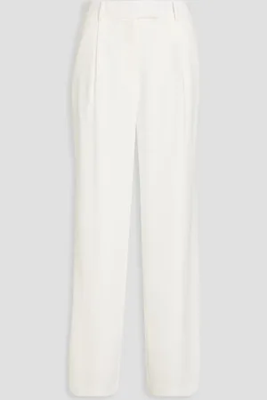 Simkhai Novia pleated crepe straight-leg pants - White - US 2